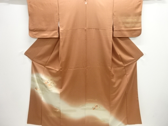 JAPANESE KIMONO / HOMONGI / EMBROIDERY / FLORAL PLANTS